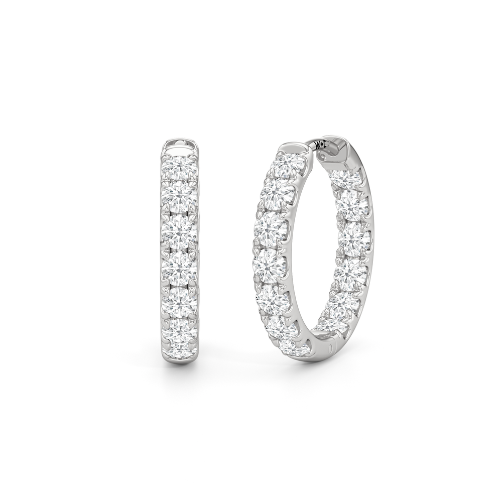 The Elan Hoops with 14KT White Gold / Lab / 1 3/8 Cut Diamond in 14KT White Gold / Lab / 1 3/8 view 1
