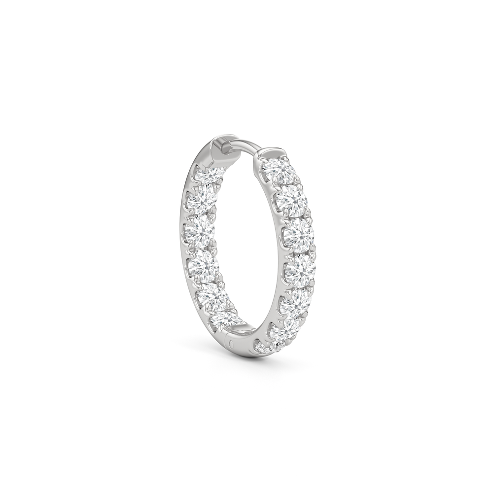 The Elan Hoops with 14KT White Gold / Lab / 1 3/8 Cut Diamond in 14KT White Gold / Lab / 1 3/8 view 4
