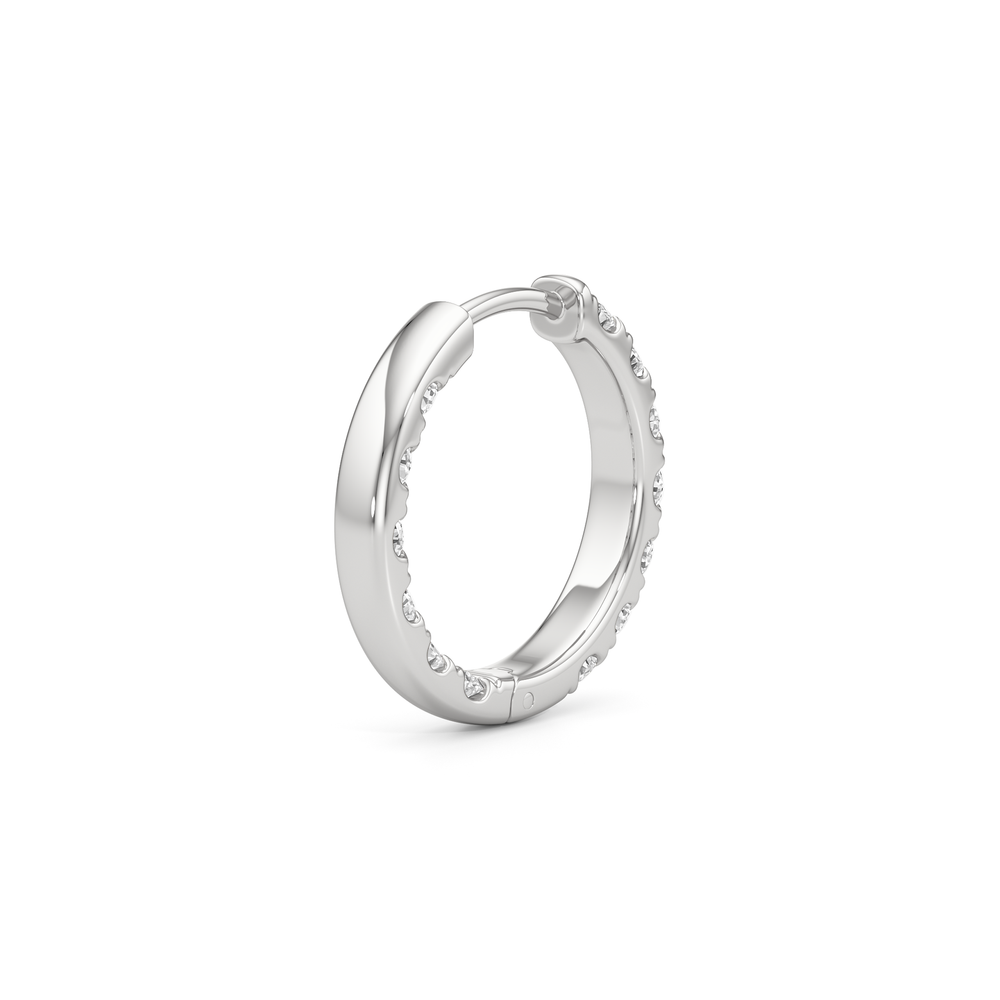 The Elan Hoops with 14KT White Gold / Lab / 1 3/8 Cut Diamond in 14KT White Gold / Lab / 1 3/8 view 5
