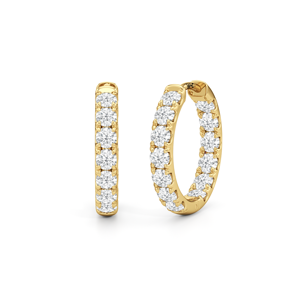 The Elan Hoops with 14KT Yellow Gold / Lab / 1 3/8 Cut Diamond in 14KT Yellow Gold / Lab / 1 3/8 view 1

