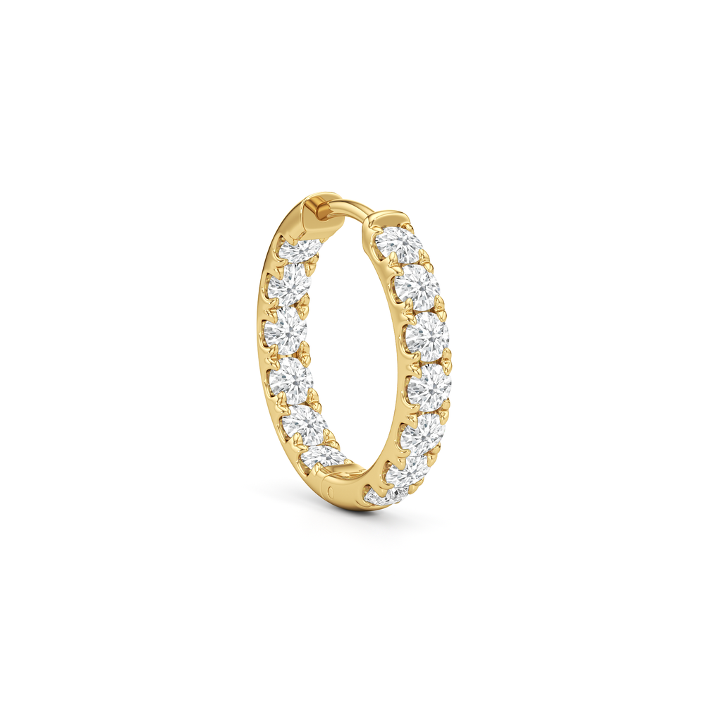 The Elan Hoops with 14KT Yellow Gold / Lab / 1 3/8 Cut Diamond in 14KT Yellow Gold / Lab / 1 3/8 view 4
