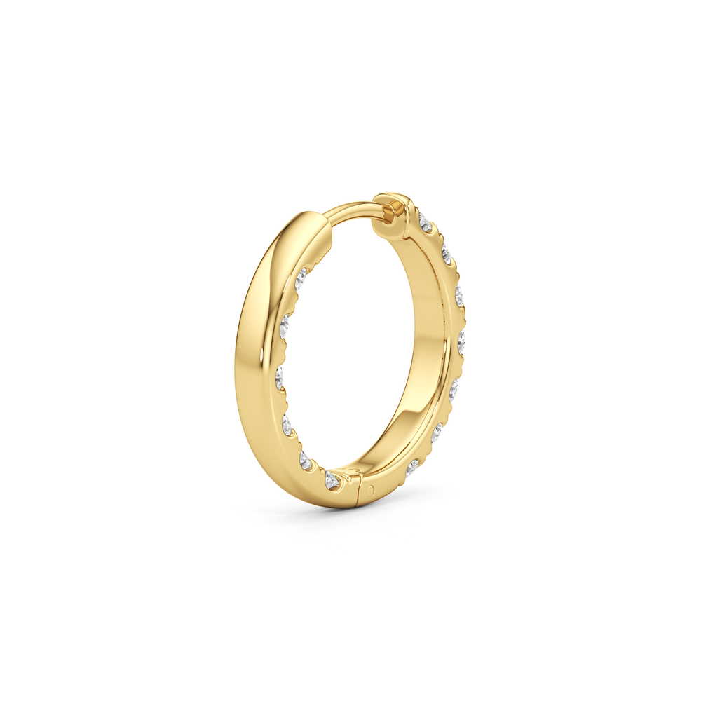 The Elan Hoops with 14KT Yellow Gold / Lab / 1 3/8 Cut Diamond in 14KT Yellow Gold / Lab / 1 3/8 view 5
