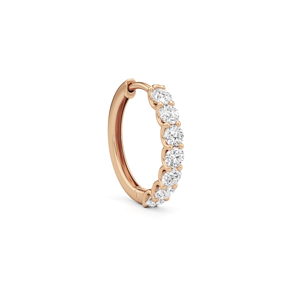 The Arc Hoops with 18KT Rose Gold / Lab / 1 Cut Diamond in 14KT Rose Gold / Lab / 1 view 4

