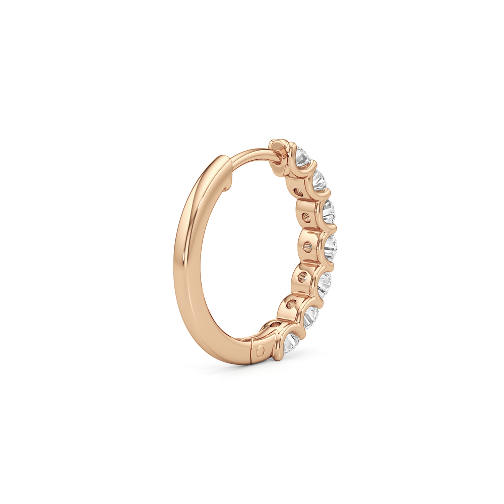 The Arc Hoops with 18KT Rose Gold / Lab / 1 Cut Diamond in 14KT Rose Gold / Lab / 1 view 5
