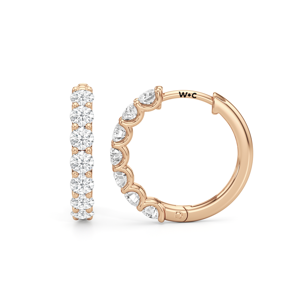 The Arc Hoops with 18KT Rose Gold / Lab / 1 Cut Diamond in 14KT Rose Gold / Lab / 1 view 6
