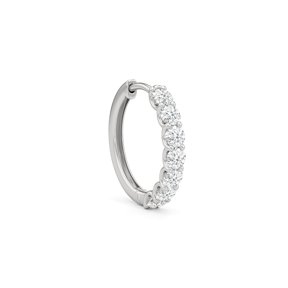 The Arc Hoops with Platinum / Lab / 1 Cut Diamond in 14KT Platinum / Lab / 1 view 4
