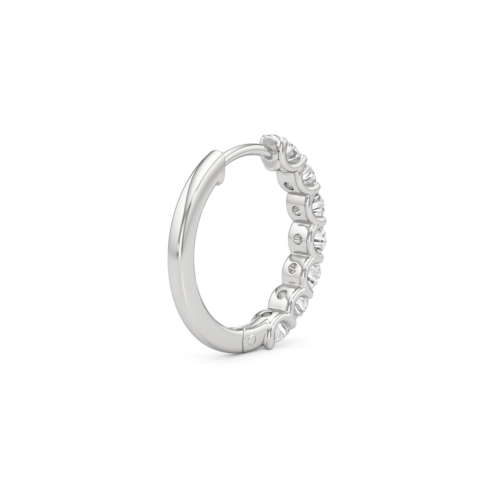 The Arc Hoops with Platinum / Lab / 1 Cut Diamond in 14KT Platinum / Lab / 1 view 5
