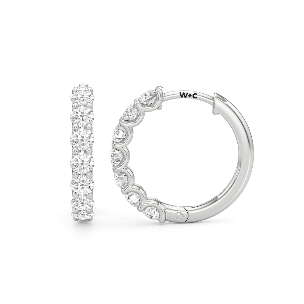 The Arc Hoops with Platinum / Lab / 1 Cut Diamond in 14KT Platinum / Lab / 1 view 6

