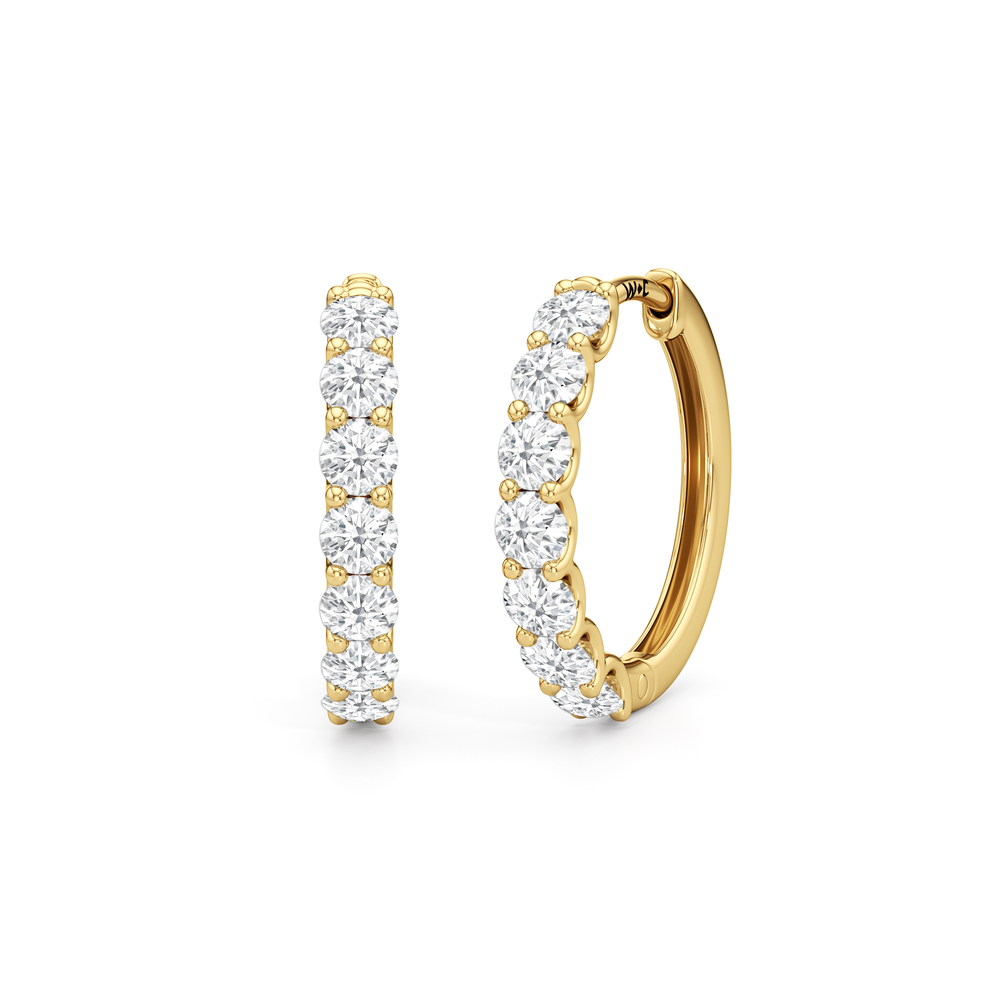 The Arc Hoops with 18KT Yellow Gold / Lab / 1 Cut Diamond in 14KT Yellow Gold / Lab / 1 view 1
