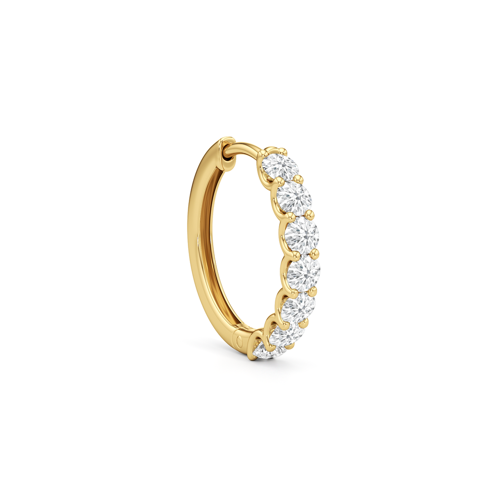 The Arc Hoops with 18KT Yellow Gold / Lab / 1 Cut Diamond in 14KT Yellow Gold / Lab / 1 view 4

