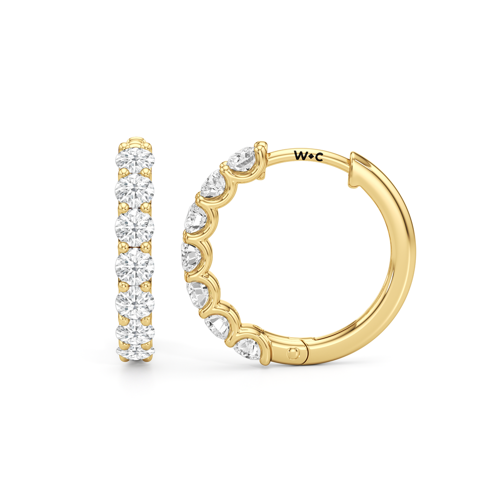 The Arc Hoops with 18KT Yellow Gold / Lab / 1 Cut Diamond in 14KT Yellow Gold / Lab / 1 view 6
