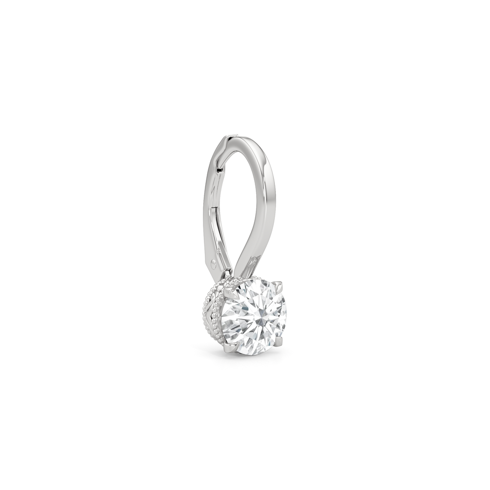The Seraphine Classic Earrings with 14KT White Gold / Lab / 2 1/20 Cut Diamond in 14KT White Gold / Lab / 2 1/20 view 5
