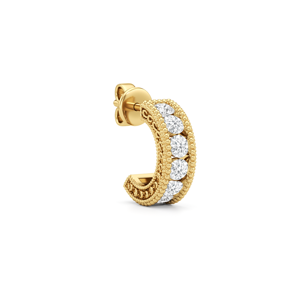 The Seraphine Hoops with 14KT Yellow Gold / Lab / 1 Cut Diamond in 14KT Yellow Gold / Lab / 1 view 5
