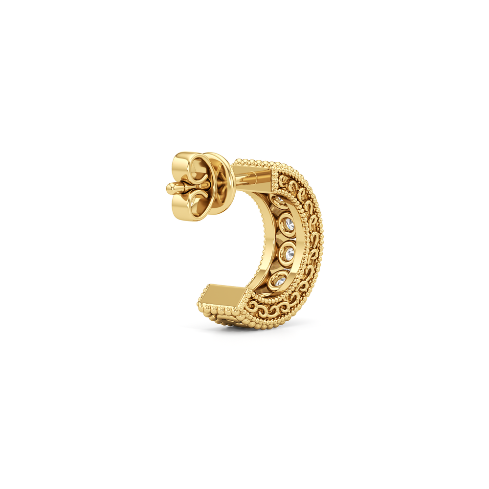 The Seraphine Hoops with 14KT Yellow Gold / Lab / 1 Cut Diamond in 14KT Yellow Gold / Lab / 1 view 6
