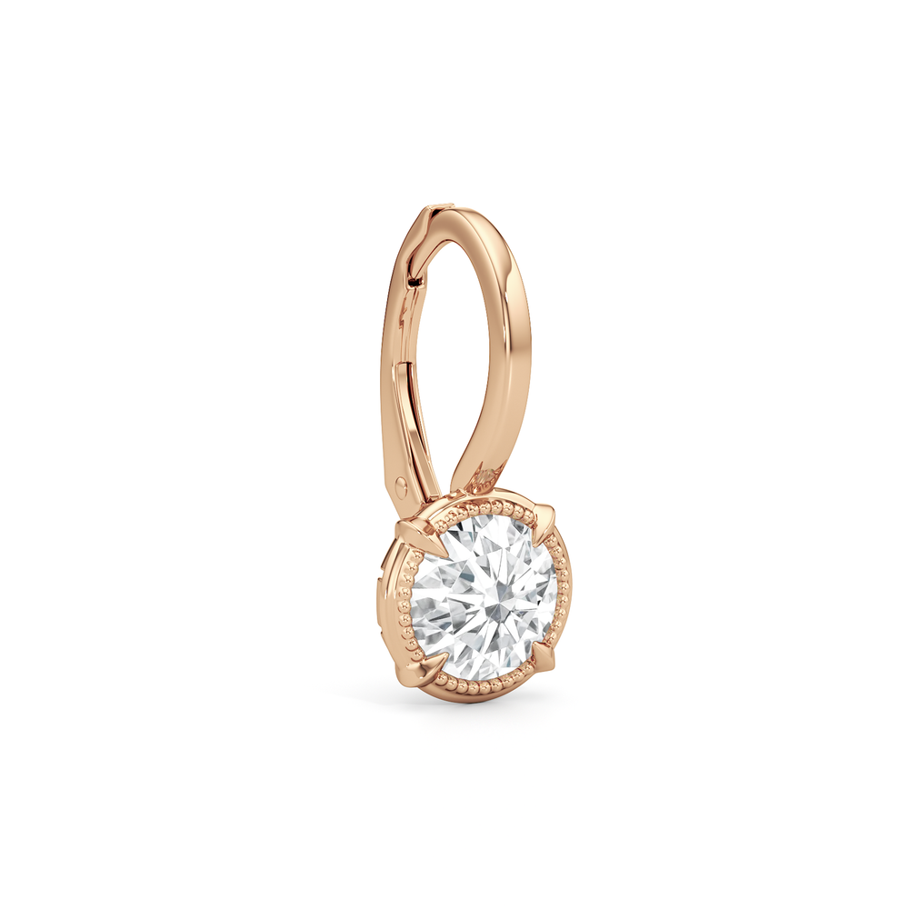 The Mercer Leverback Earrings with 14KT Rose Gold / Lab / 2 Cut Diamond in 14KT Rose Gold / Lab / 2 view 5
