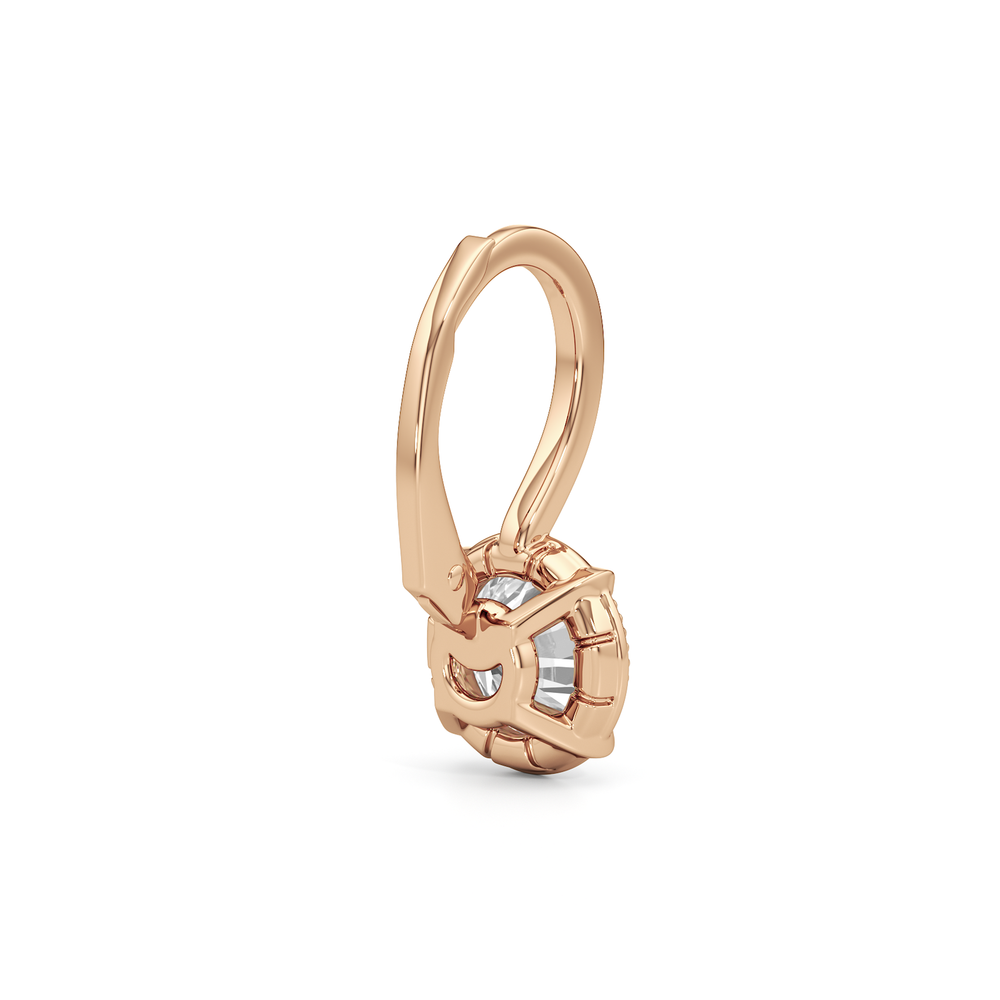 The Mercer Leverback Earrings with 14KT Rose Gold / Lab / 2 Cut Diamond in 14KT Rose Gold / Lab / 2 view 6
