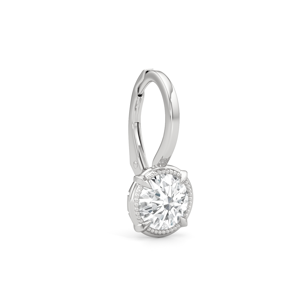 The Mercer Leverback Earrings with 14KT White Gold / Lab / 2 Cut Diamond in 14KT White Gold / Lab / 2 view 5
