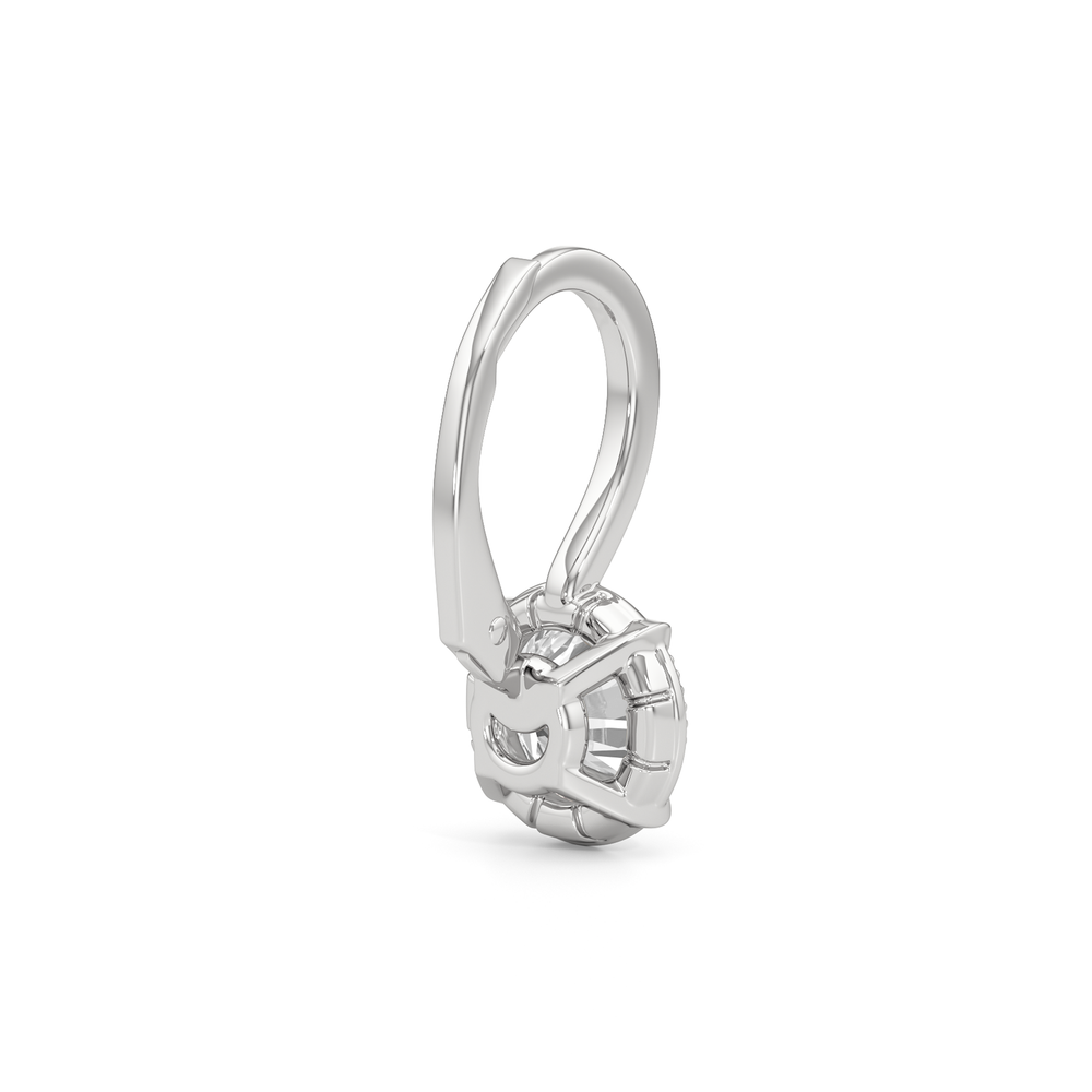 The Mercer Leverback Earrings with 14KT White Gold / Lab / 2 Cut Diamond in 14KT White Gold / Lab / 2 view 6
