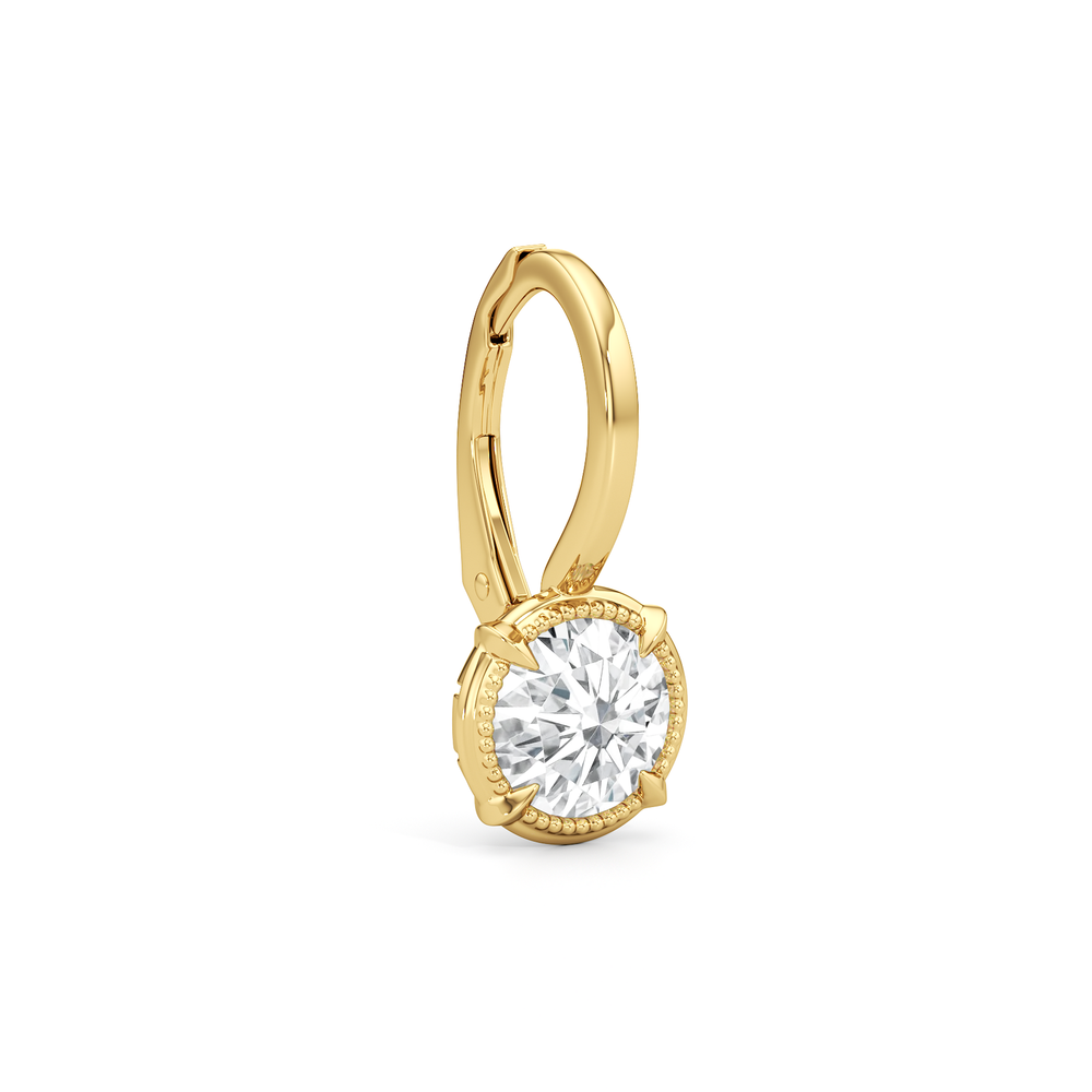 The Mercer Leverback Earrings with 14KT Yellow Gold / Lab / 2 Cut Diamond in 14KT Yellow Gold / Lab / 2 view 5
