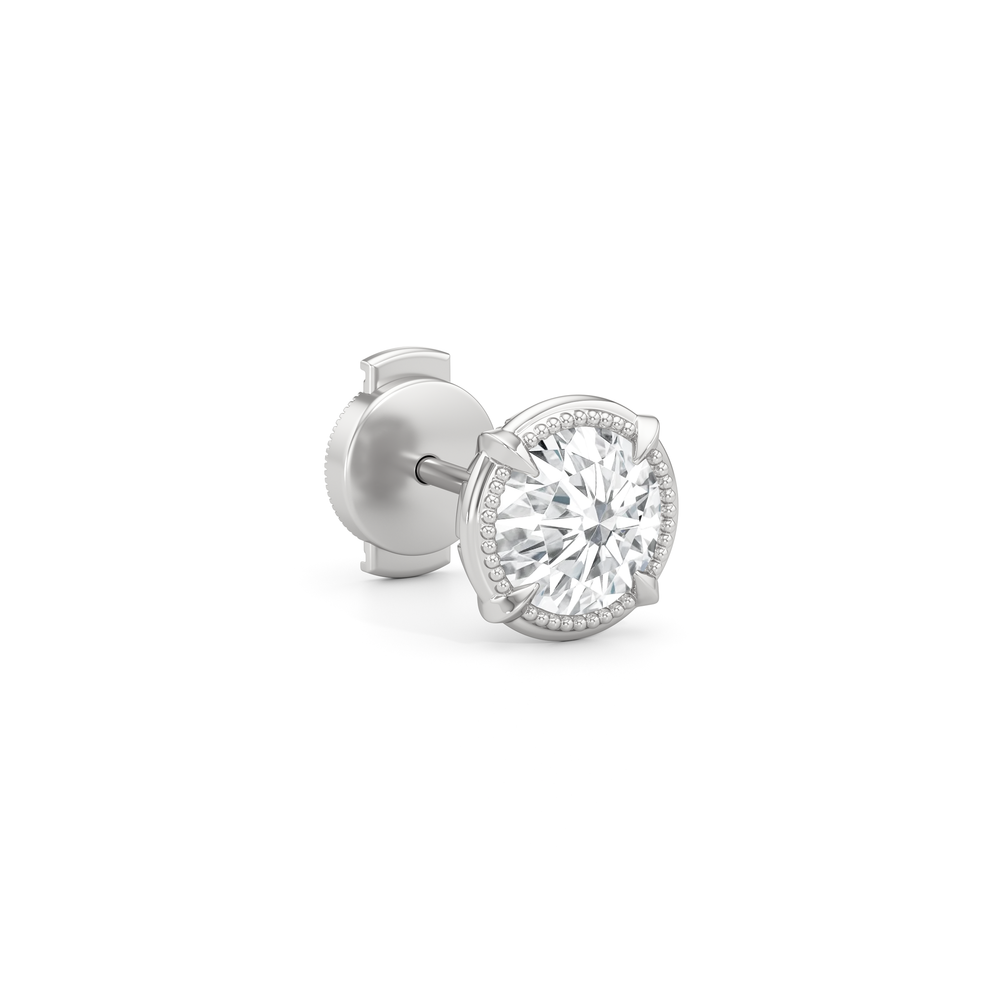 The Mercer Solitaire Studs with 14KT White Gold / Lab / 2 Cut Diamond in 14KT White Gold / Lab / 2 view 5
