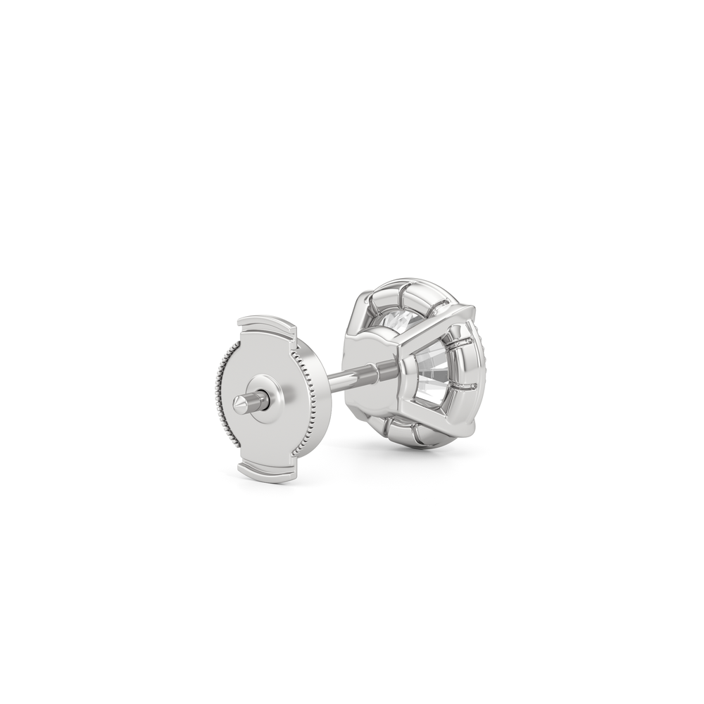 The Mercer Solitaire Studs with 14KT White Gold / Lab / 2 Cut Diamond in 14KT White Gold / Lab / 2 view 6
