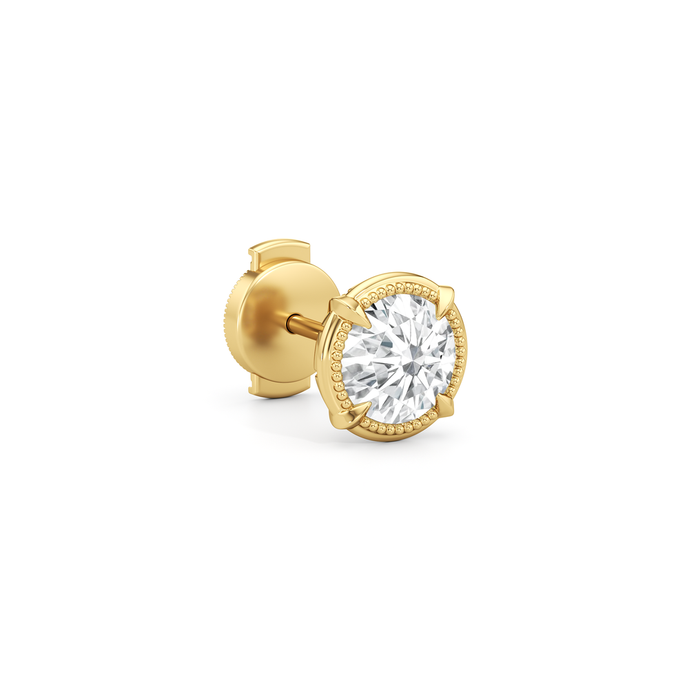 The Mercer Solitaire Studs with 14KT Yellow Gold / Lab / 2 Cut Diamond in 14KT Yellow Gold / Lab / 2 view 5
