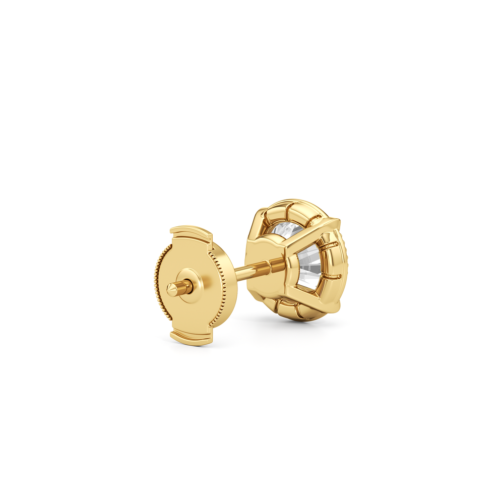 The Mercer Solitaire Studs with 14KT Yellow Gold / Lab / 2 Cut Diamond in 14KT Yellow Gold / Lab / 2 view 7
