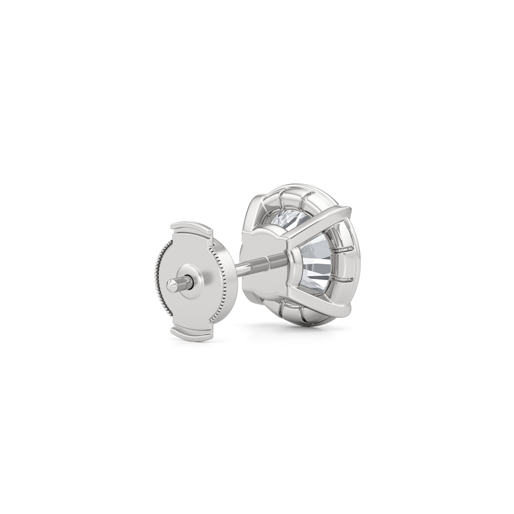 The Mercer Solitaire Studs with 14KT White Gold / Lab / 3 Cut Diamond in 14KT White Gold / Lab / 3 view 6
