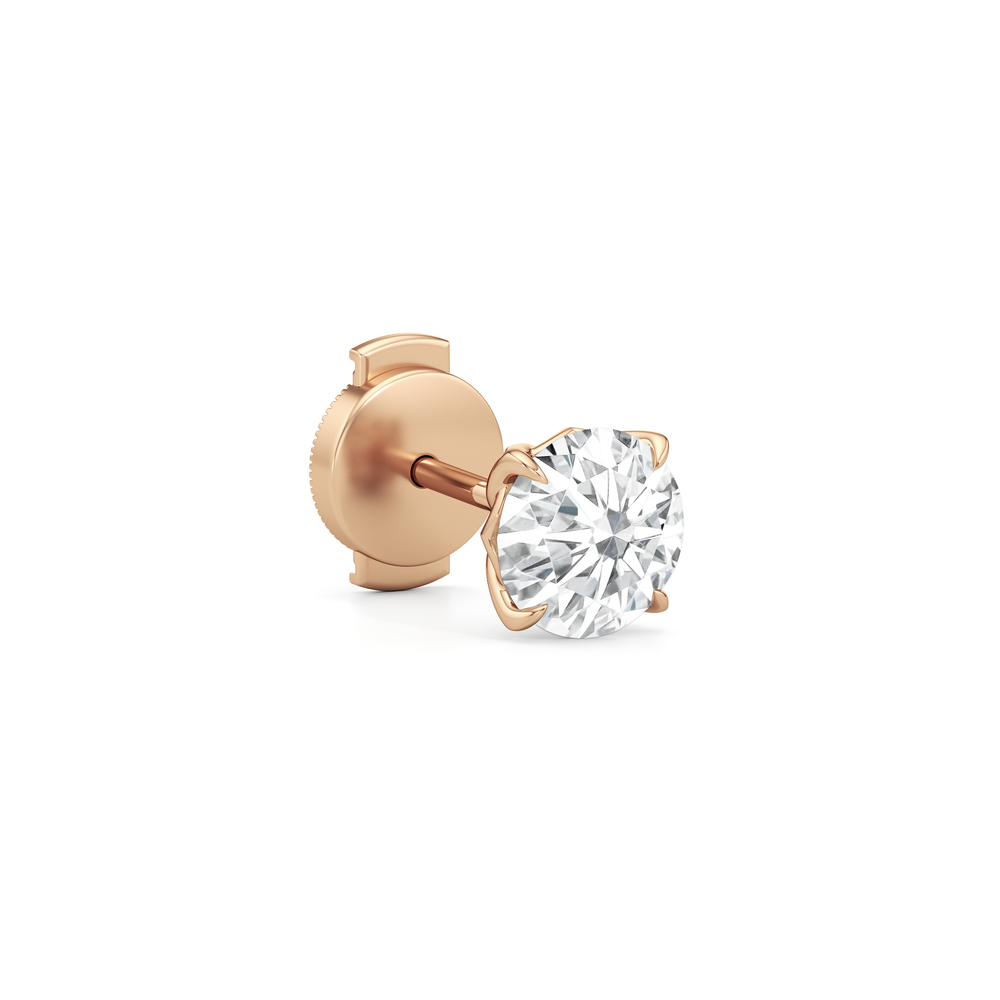 The Tulip Grand Studs with 14KT Rose Gold / Lab / 2 Cut Diamond in 14KT Rose Gold / Lab / 2 view 5
