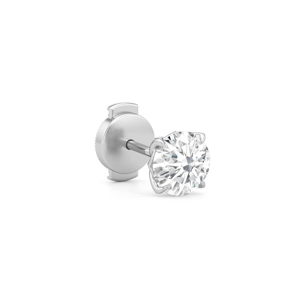 The Tulip Grand Studs with 14KT White Gold / Lab / 2 Cut Diamond in 14KT White Gold / Lab / 2 view 5
