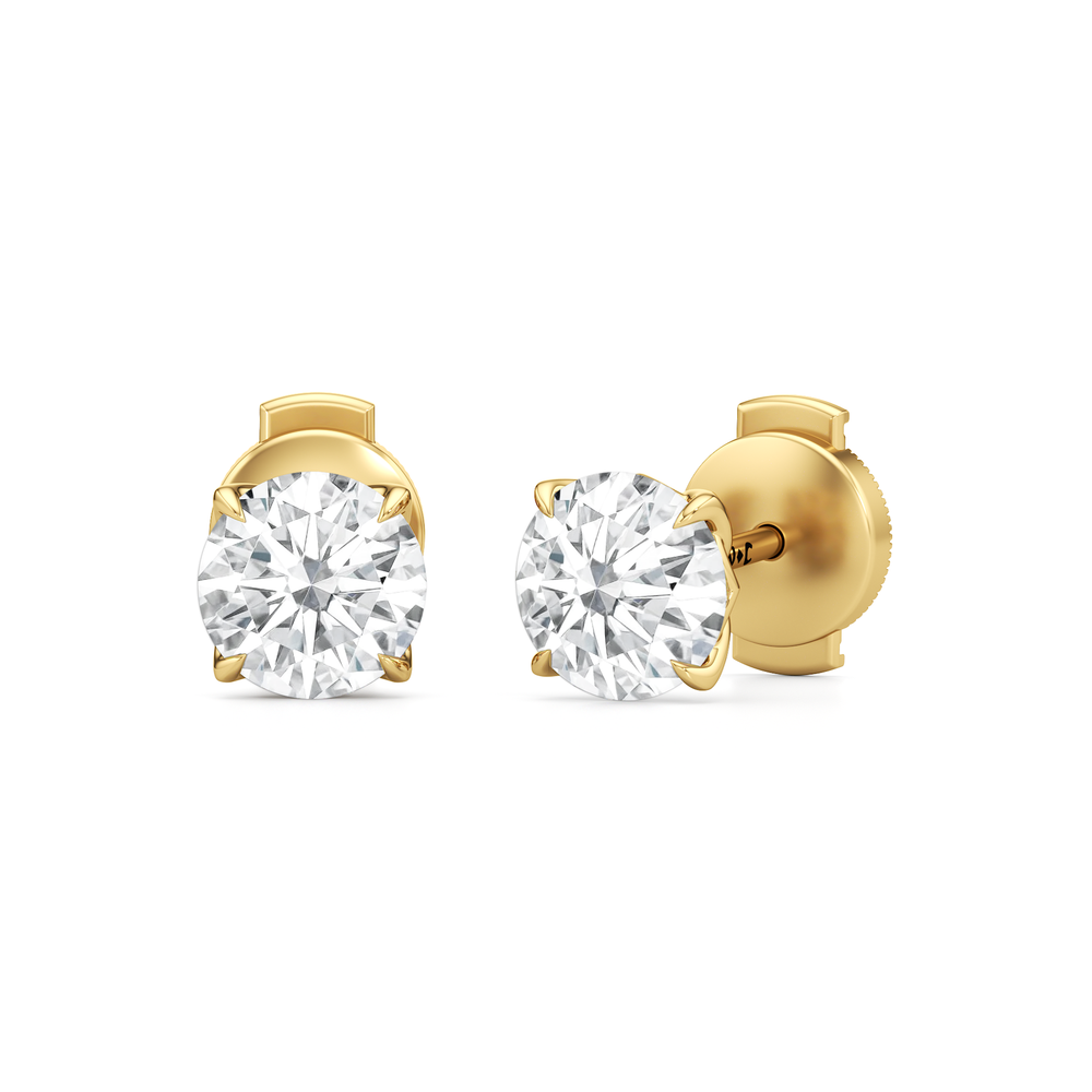 The Tulip Grand Studs with 14KT Yellow Gold / Lab / 2 Cut Diamond in 14KT Yellow Gold / Lab / 2 view 2
