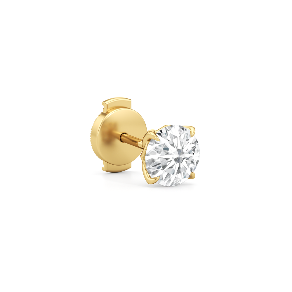 The Tulip Grand Studs with 14KT Yellow Gold / Lab / 2 Cut Diamond in 14KT Yellow Gold / Lab / 2 view 5
