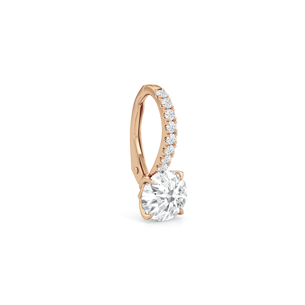The Tulip Drop Earrings with 14KT Rose Gold / Lab / 2 1/6 Cut Diamond in 14KT Rose Gold / Lab / 2 1/6 view 5
