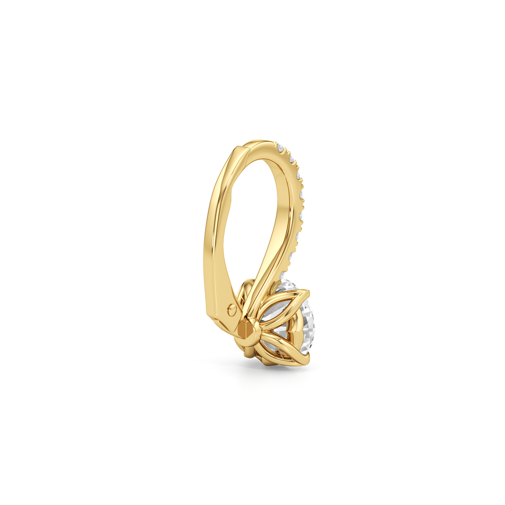 The Tulip Drop Earrings with 14KT Yellow Gold / Lab / 2 1/6 Cut Diamond in 14KT Yellow Gold / Lab / 2 1/6 view 6
