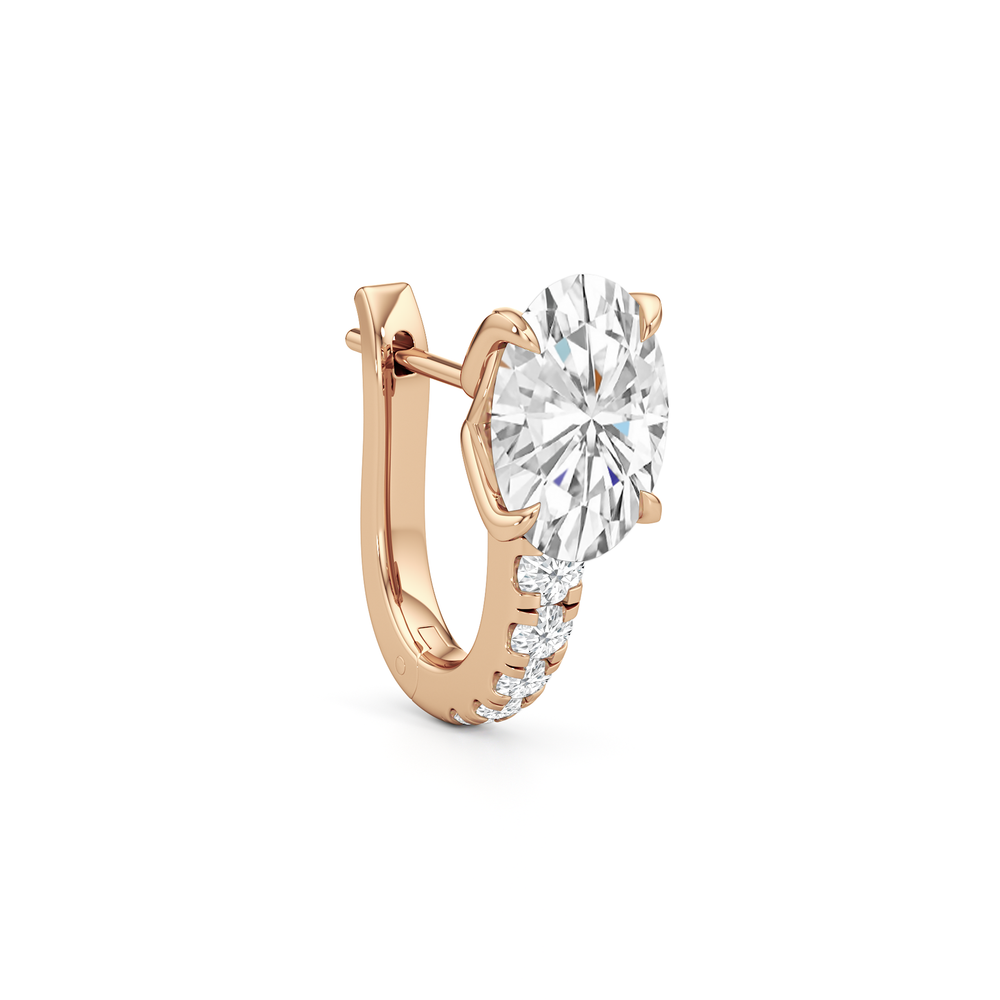 The Tulip Bloom Huggies with 14KT Rose Gold / Lab / 2 1/5 Cut Diamond in 14KT Rose Gold / Lab / 2 1/5 view 5
