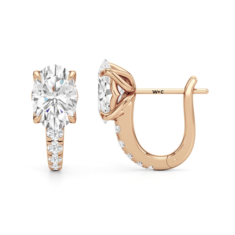 The Tulip Bloom Huggies with 14KT Rose Gold / Lab / 2 1/5 Cut Diamond in 14KT Rose Gold / Lab / 2 1/5 view 7
