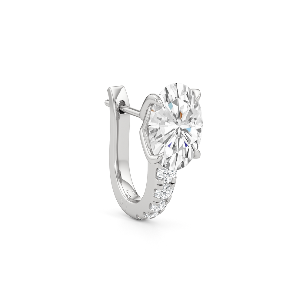 The Tulip Bloom Huggies with 14KT White Gold / Lab / 2 1/5 Cut Diamond in 14KT White Gold / Lab / 2 1/5 view 5

