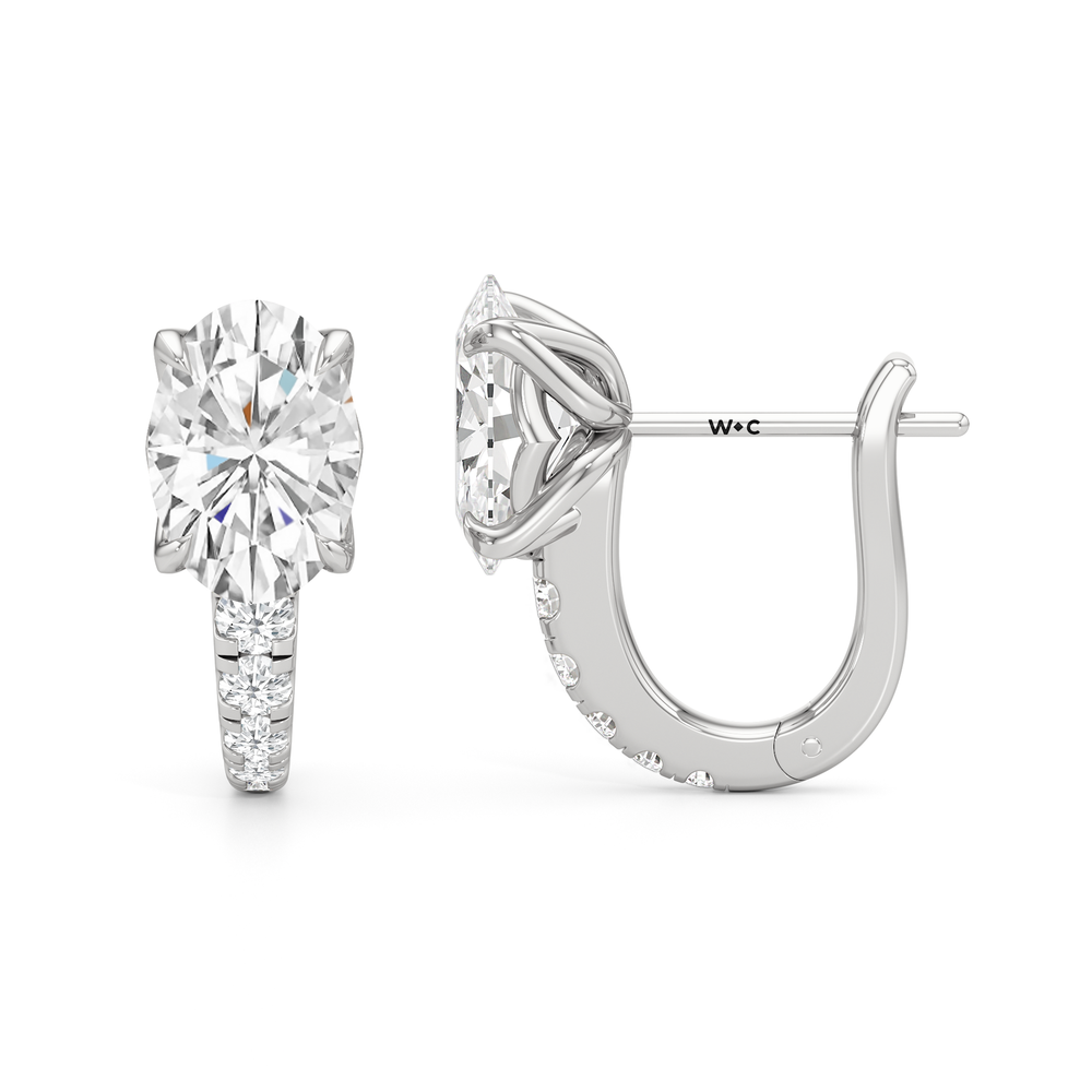 The Tulip Bloom Huggies with 14KT White Gold / Lab / 2 1/5 Cut Diamond in 14KT White Gold / Lab / 2 1/5 view 7
