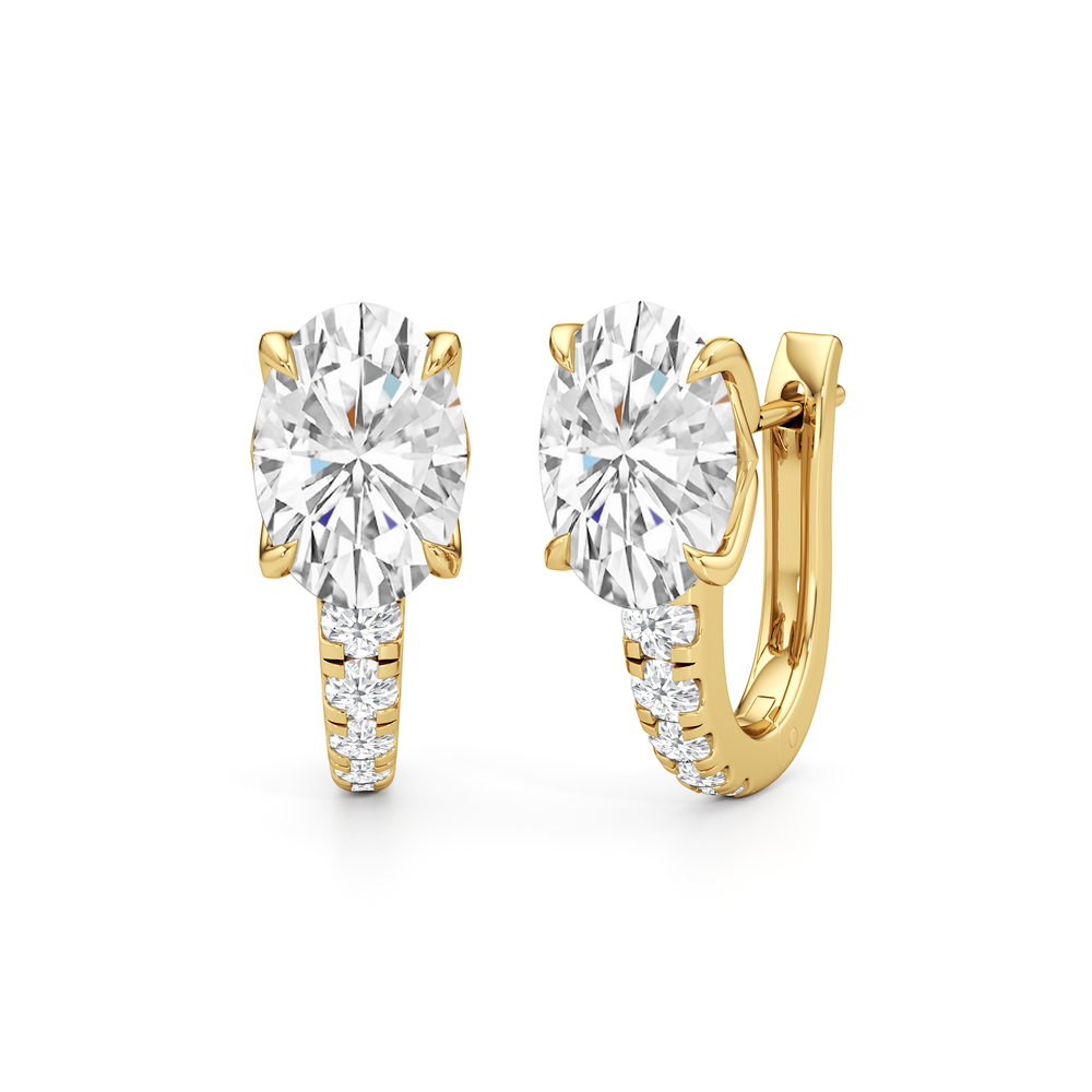 The Tulip Bloom Huggies with 14KT Yellow Gold / Lab / 2 1/5 Cut Diamond in 14KT Yellow Gold / Lab / 2 1/5 view 2
