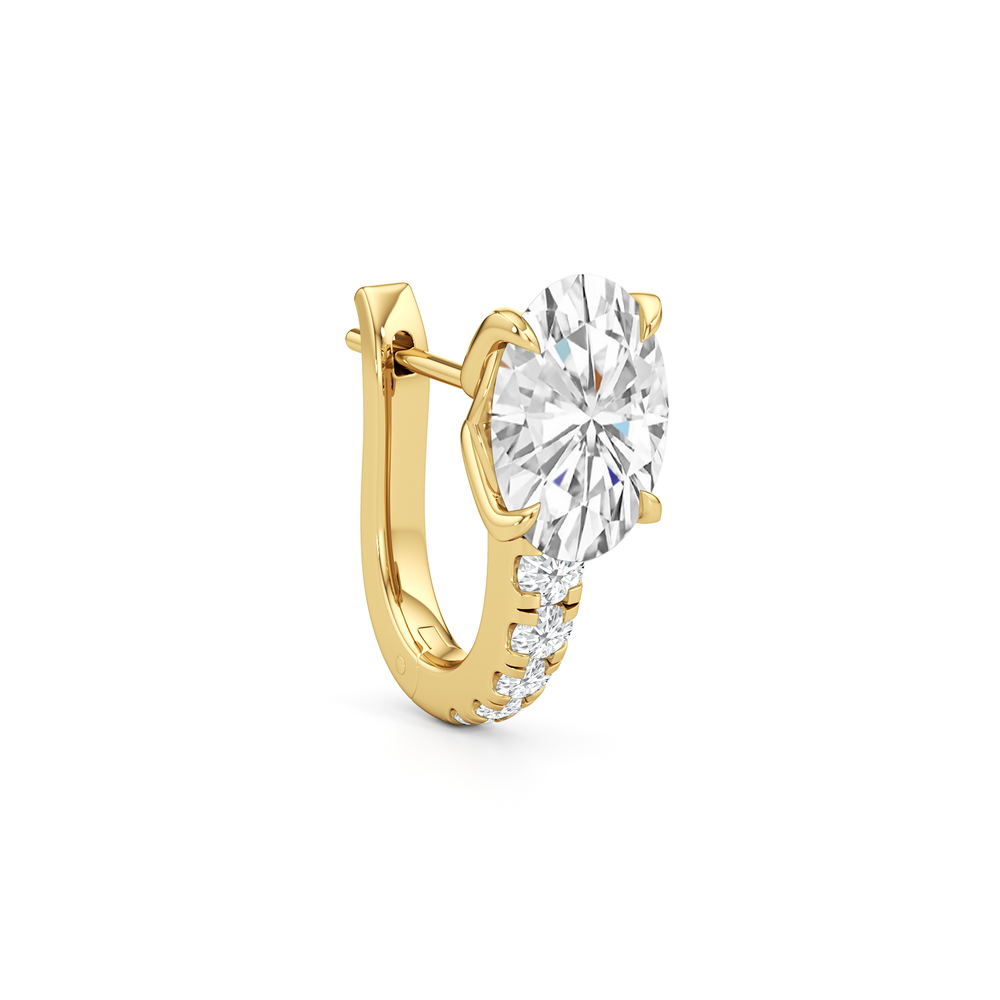 The Tulip Bloom Huggies with 14KT Yellow Gold / Lab / 2 1/5 Cut Diamond in 14KT Yellow Gold / Lab / 2 1/5 view 5
