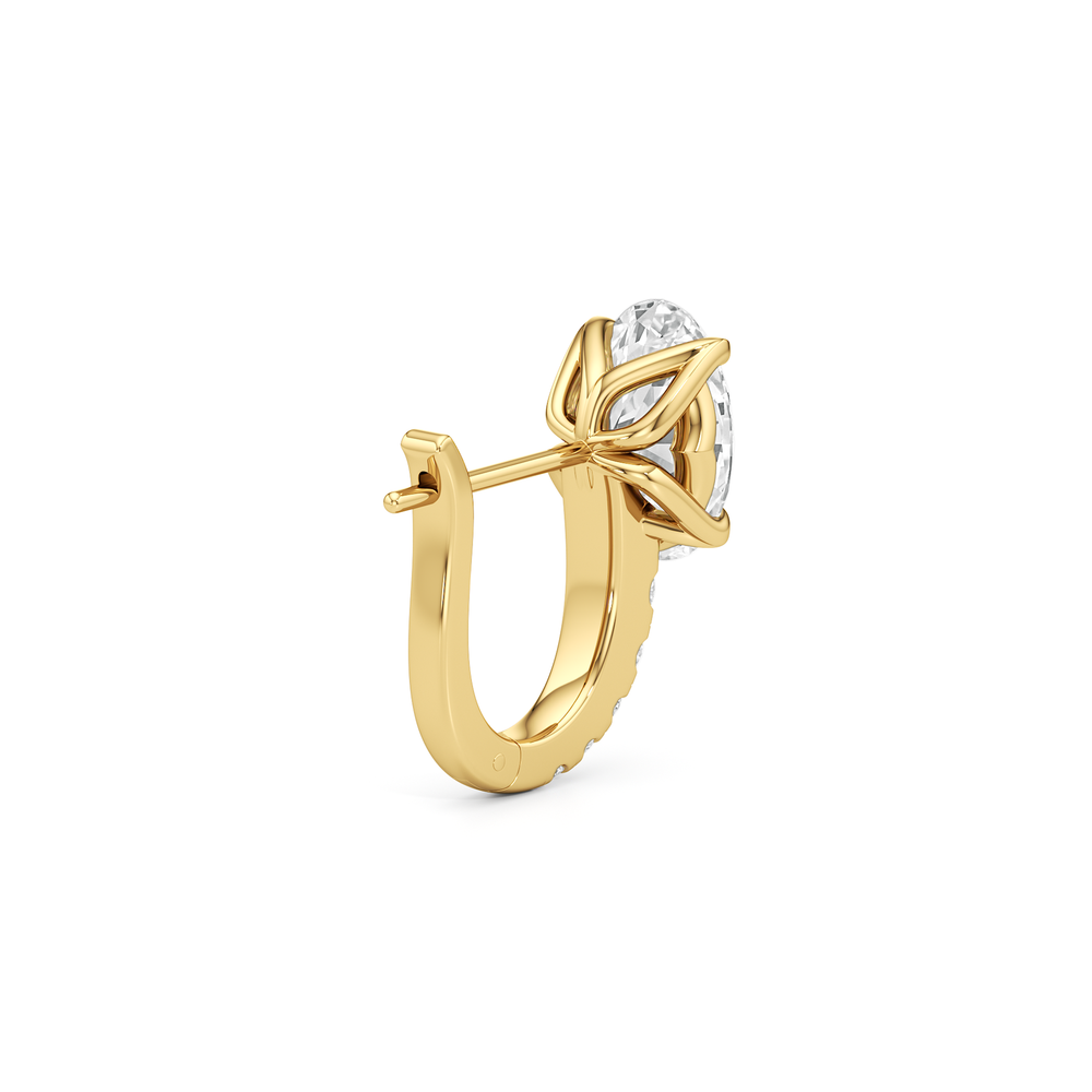 The Tulip Bloom Huggies with 14KT Yellow Gold / Lab / 2 1/5 Cut Diamond in 14KT Yellow Gold / Lab / 2 1/5 view 6
