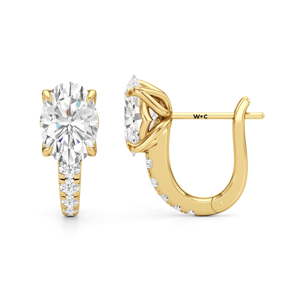 The Tulip Bloom Huggies with 14KT Yellow Gold / Lab / 2 1/5 Cut Diamond in 14KT Yellow Gold / Lab / 2 1/5 view 7
