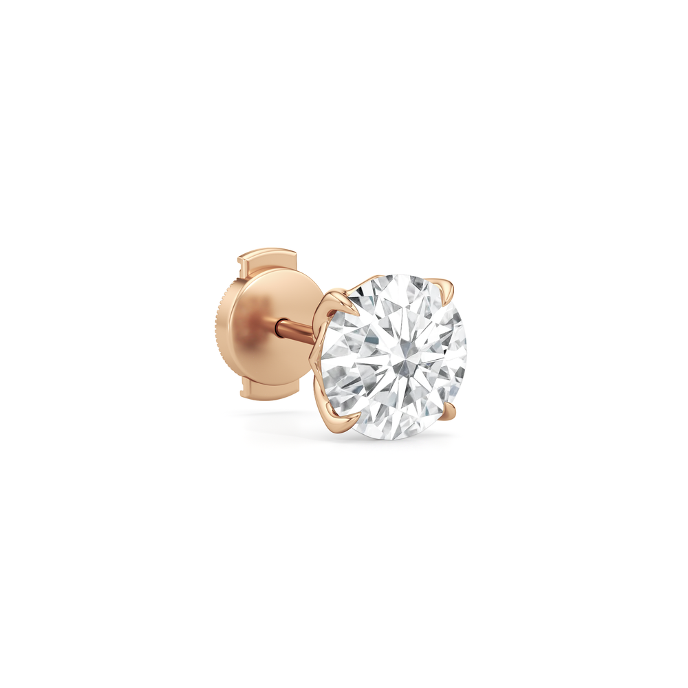 The Tulip Grand Studs with 14KT Rose Gold / Lab / 4 Cut Diamond in 14KT Rose Gold / Lab / 4 view 5
