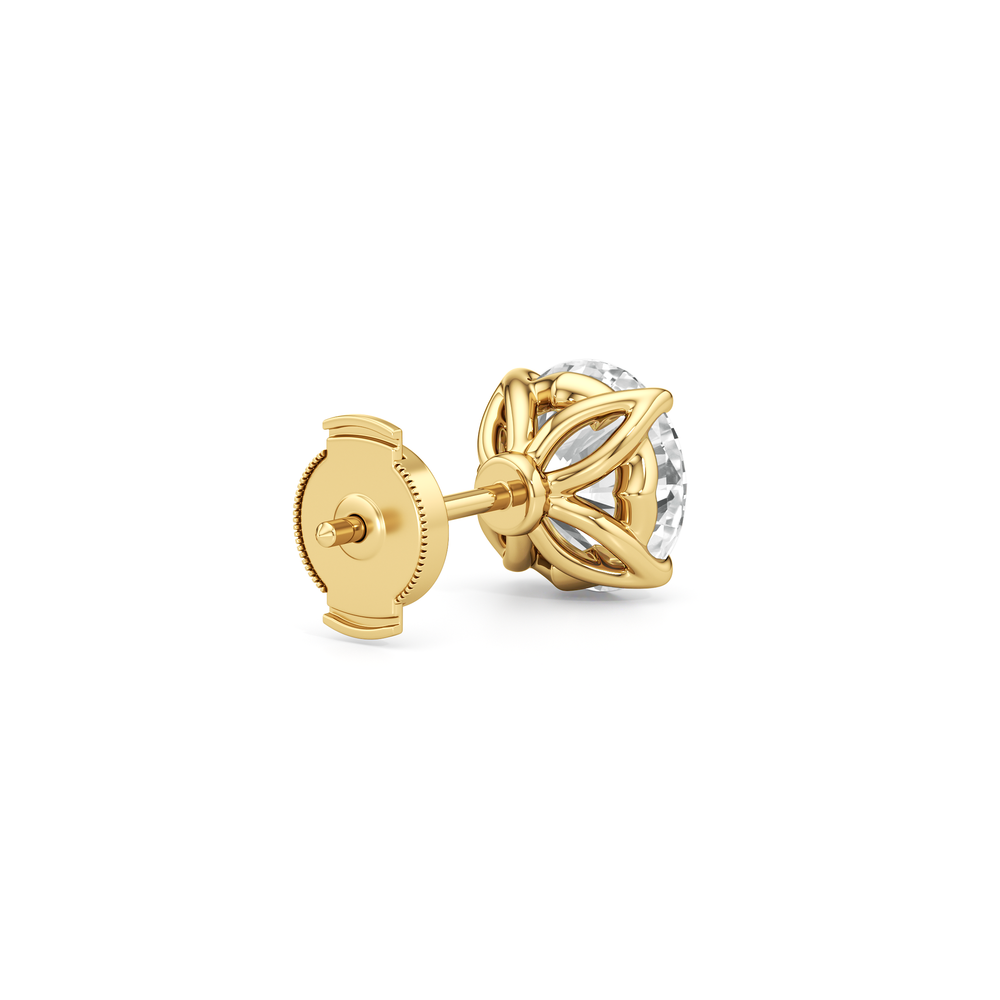 The Tulip Grand Studs with 14KT Yellow Gold / Lab / 4 Cut Diamond in 14KT Yellow Gold / Lab / 4 view 6
