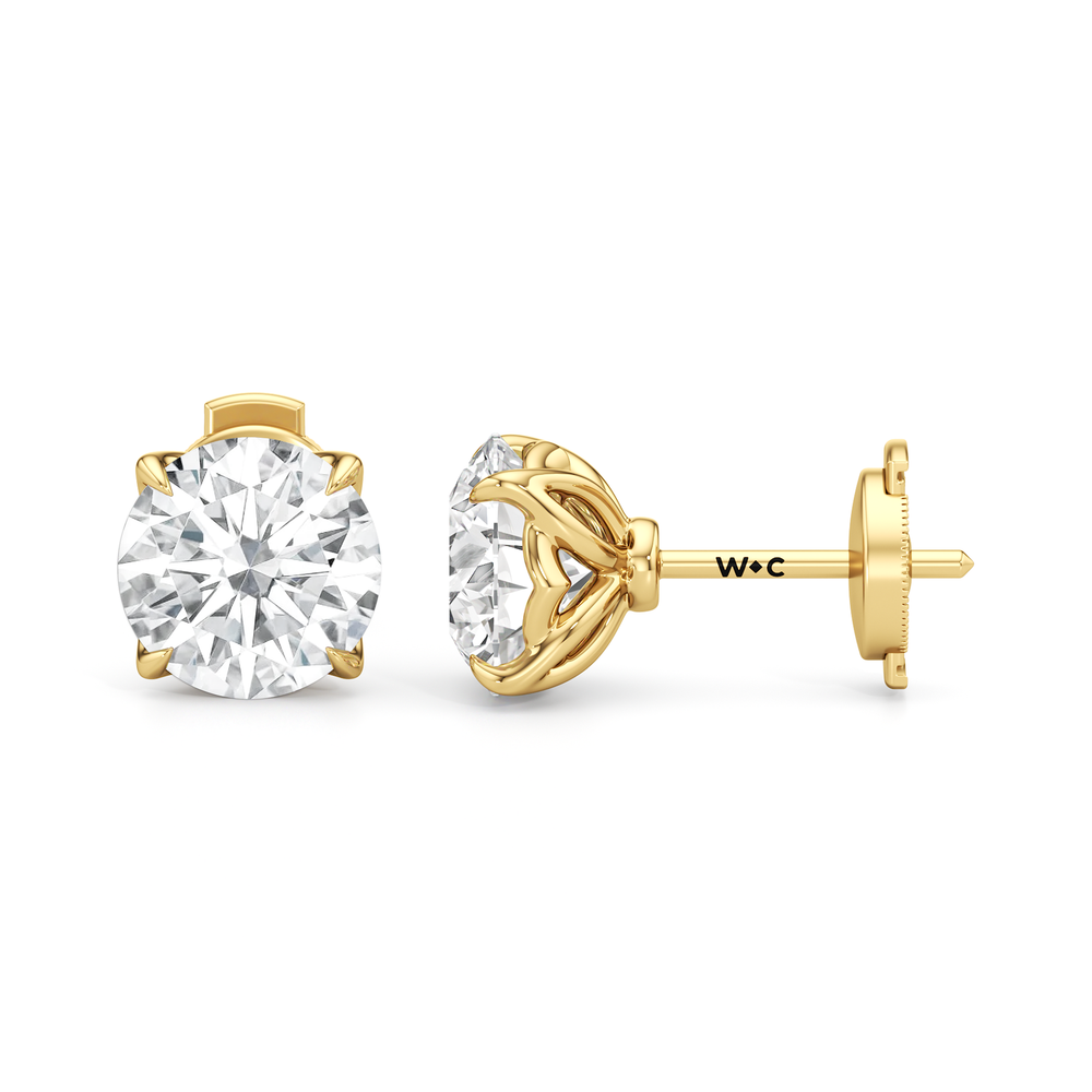 The Tulip Grand Studs with 14KT Yellow Gold / Lab / 4 Cut Diamond in 14KT Yellow Gold / Lab / 4 view 7
