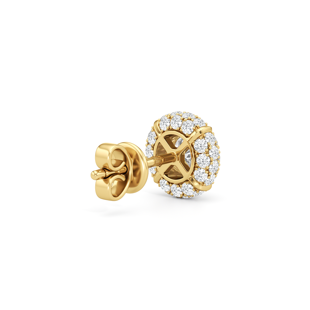 The Windsor Halo Studs with 14KT Yellow Gold / Lab / 1 3/4 Cut Diamond in 14KT Yellow Gold / Lab / 1 3/4 view 6
