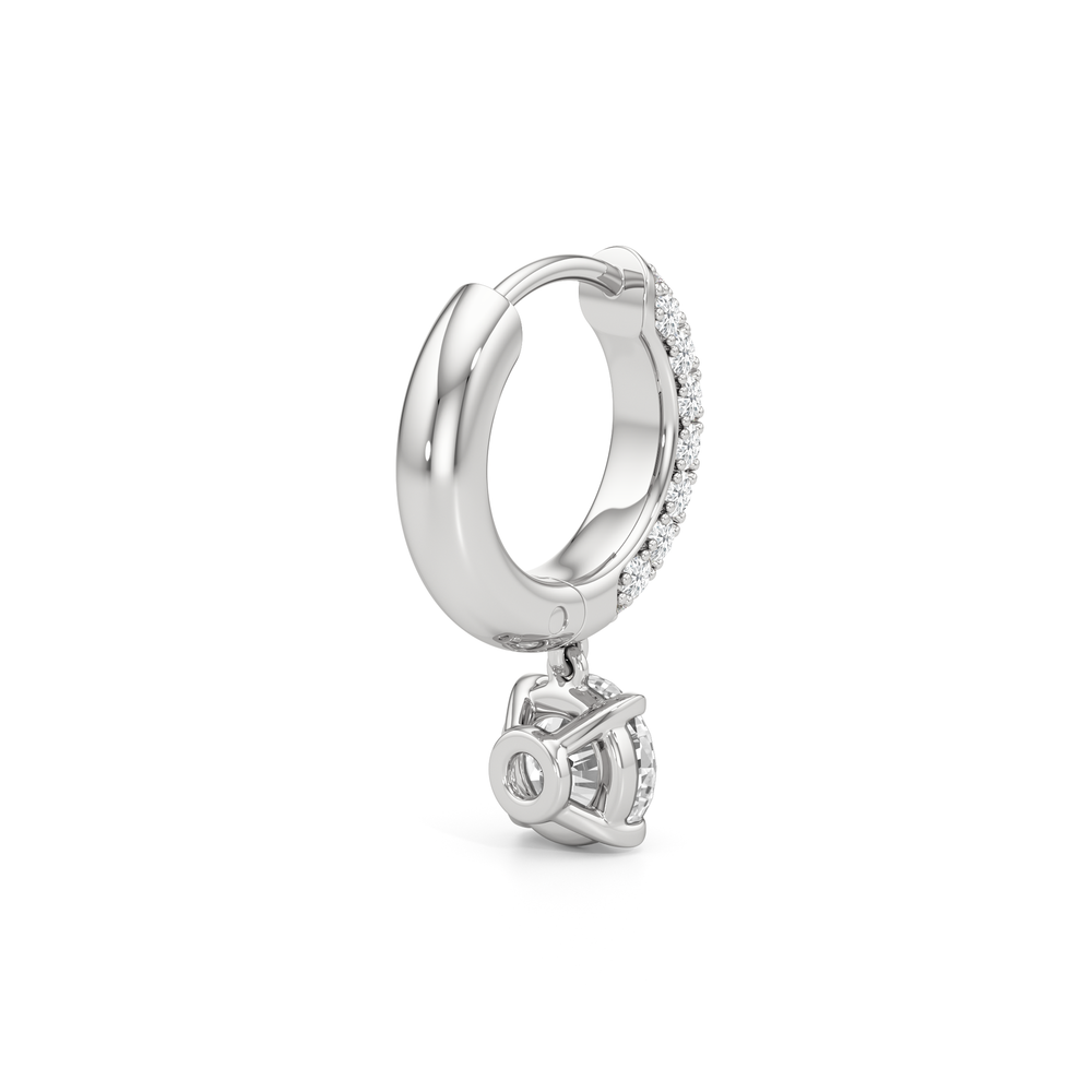 The Windsor Drop Huggies with 14KT White Gold / Lab / 1 3/8 Cut Diamond in 14KT White Gold / Lab / 1 3/8 view 6
