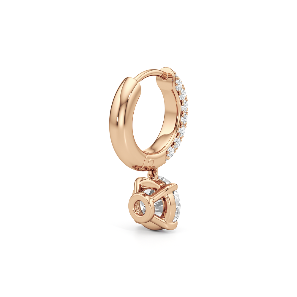 The Windsor Drop Huggies with 14KT Rose Gold / Lab / 2 3/8 Cut Diamond in 14KT Rose Gold / Lab / 2 3/8 view 6
