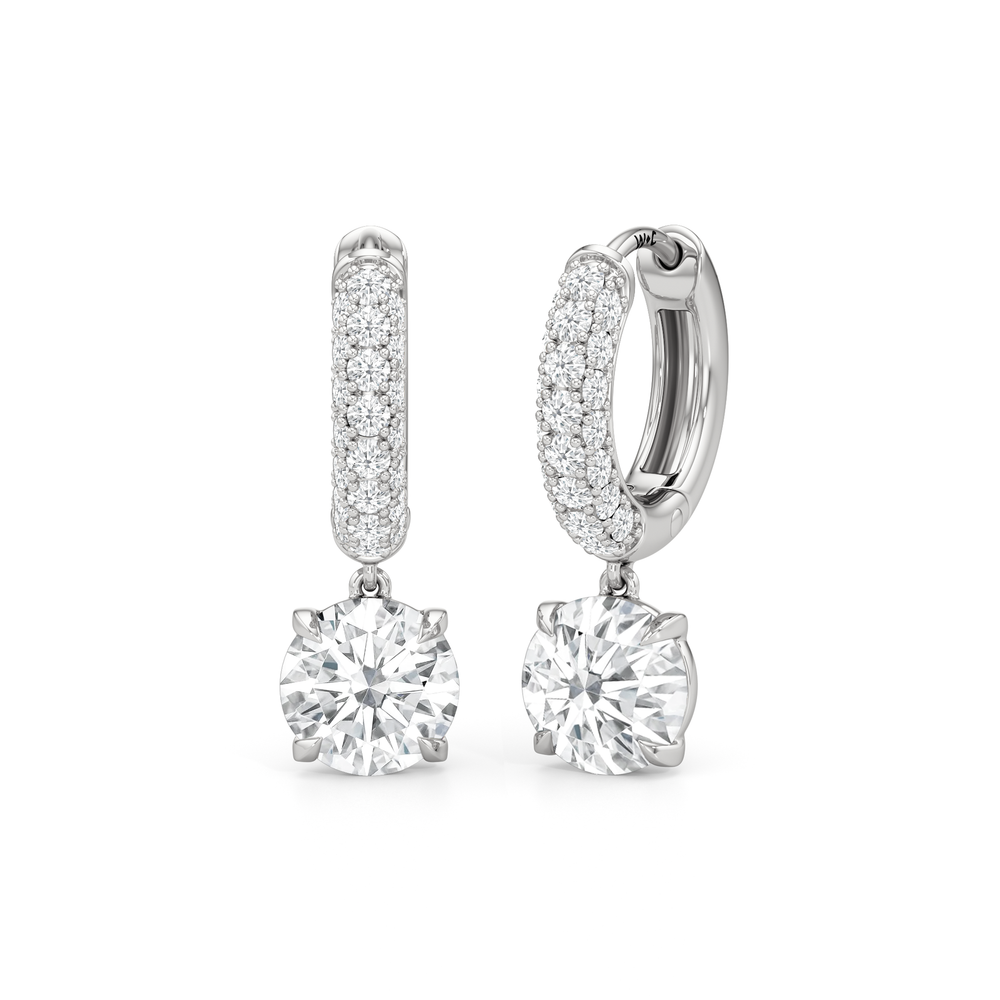 The Windsor Drop Huggies with 14KT White Gold / Lab / 2 3/8 Cut Diamond in 14KT White Gold / Lab / 2 3/8 view 2
