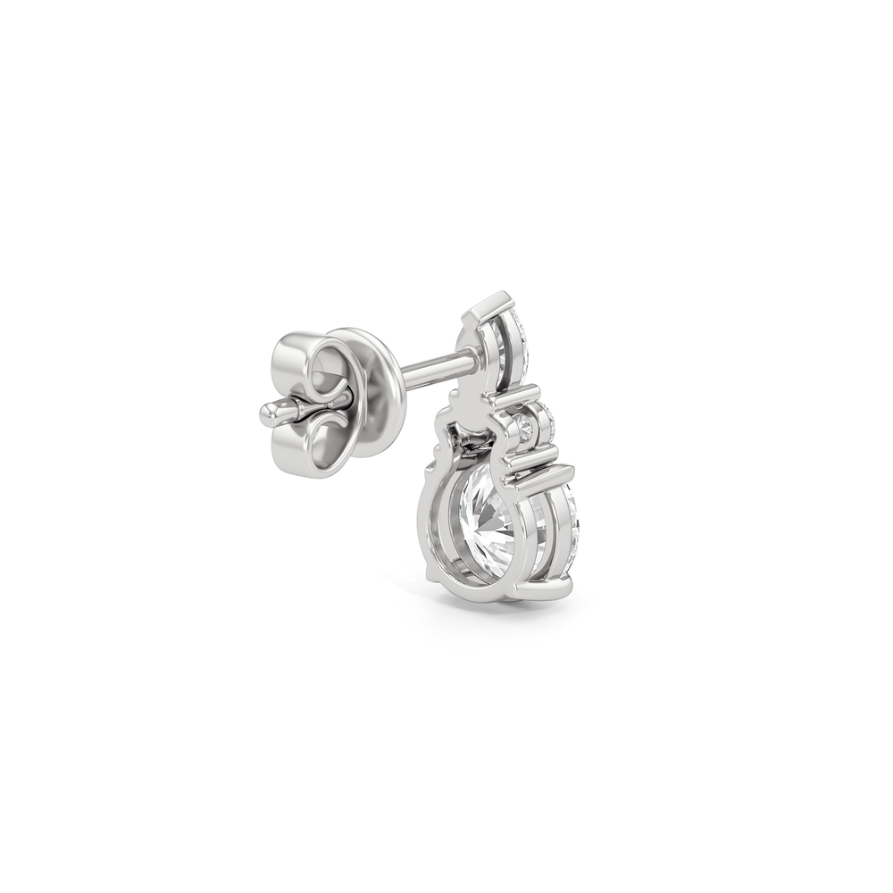 Fine Trio Studs with 14KT White Gold / Lab / 1 3/4 Cut Diamond in 14KT White Gold / Lab / 1 3/4 view 5
